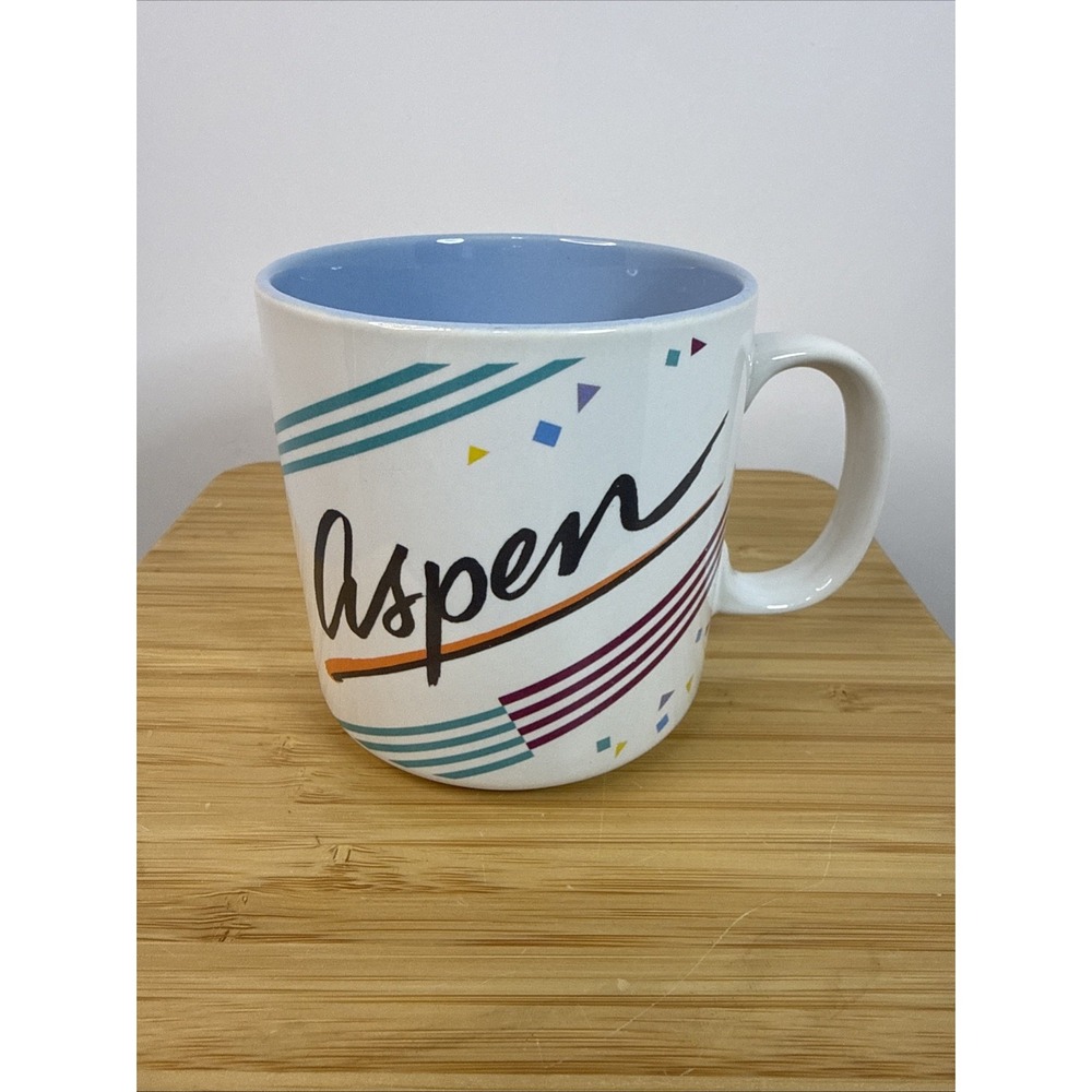 Vintage ASPEN Travel Souvenir Mug Papel Retro Graphics Ski Country 90s Graphics‎